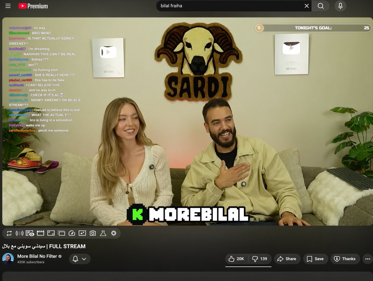 YouTube Live UI with Chat & Channel Overlays — Sora 2 Prompt