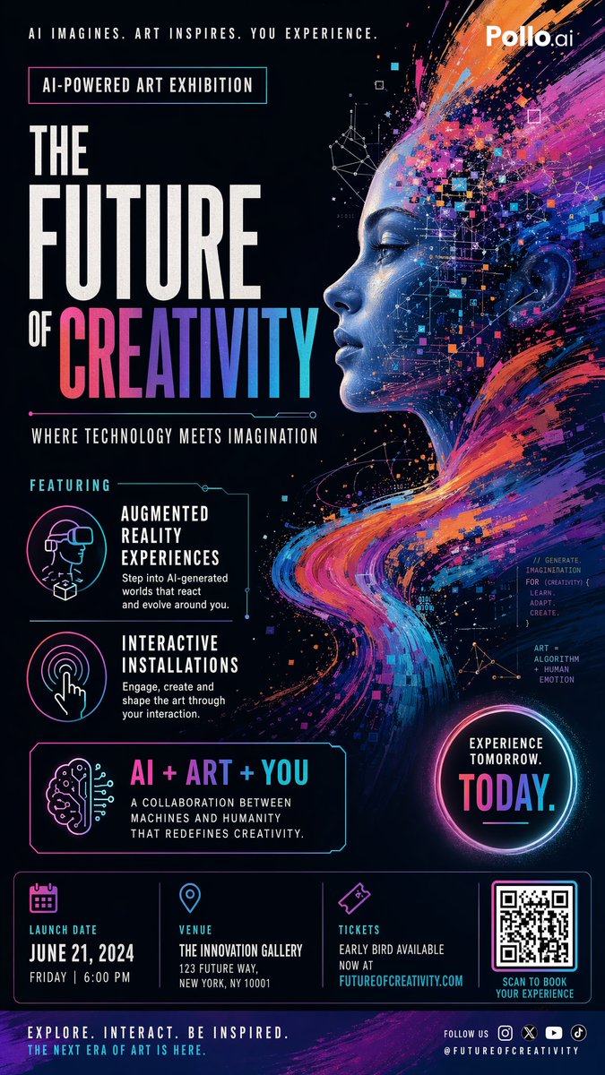 AI Art Exhibition Poster — Bold Typography & AR Design Prompt