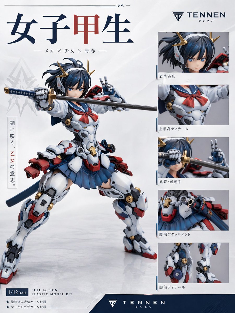 Mecha Girl Model Kit Poster Prompt — Sora 2