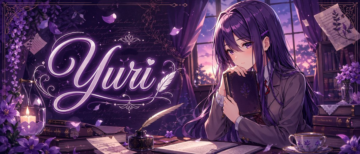 Yuri Anime Banner with Neon Title — Sora 2 Prompt
