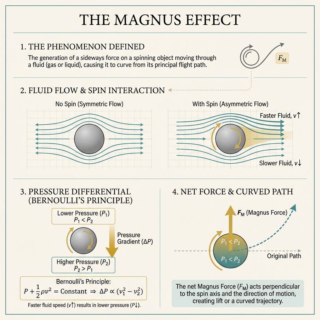 Magnus Effect Minimalist Infographic — Sora 2 Prompt