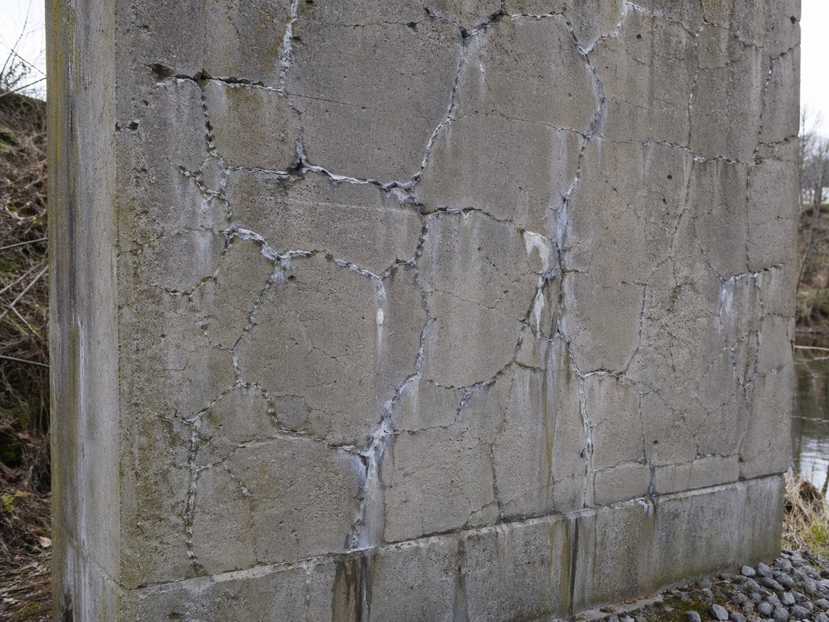ASR Map-Cracking Concrete Wall Photo — Sora AI Prompt