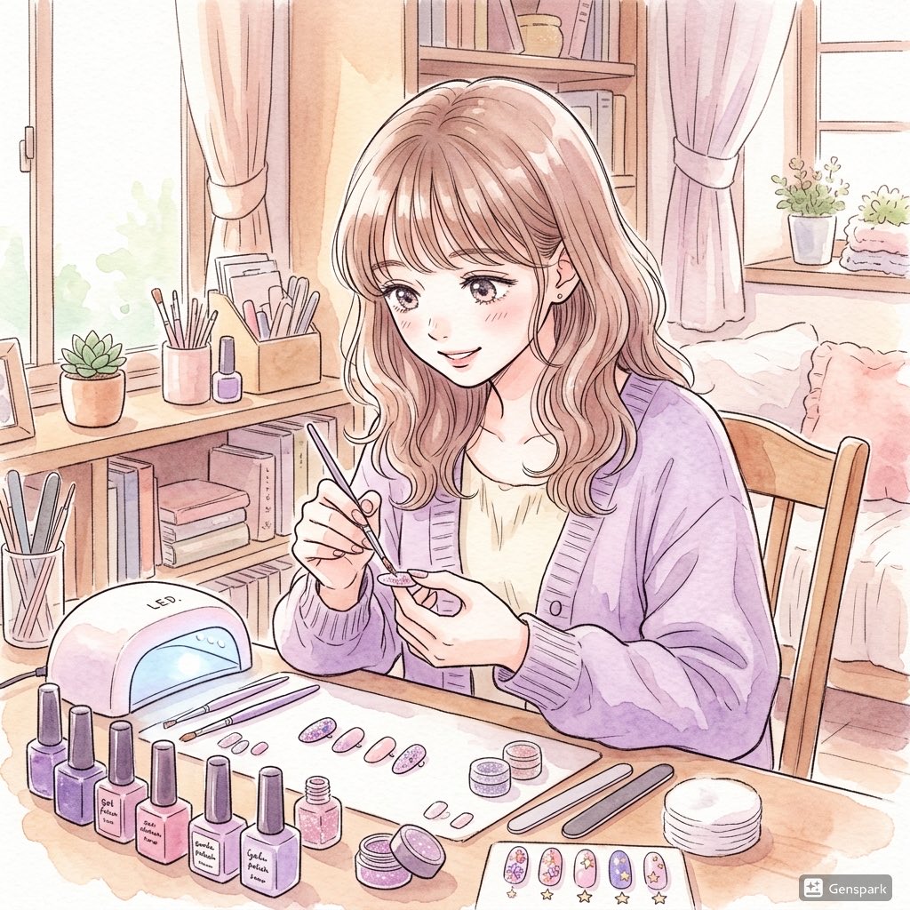 Pastel Anime Nail Artist at Desk — Sora 2 Prompt