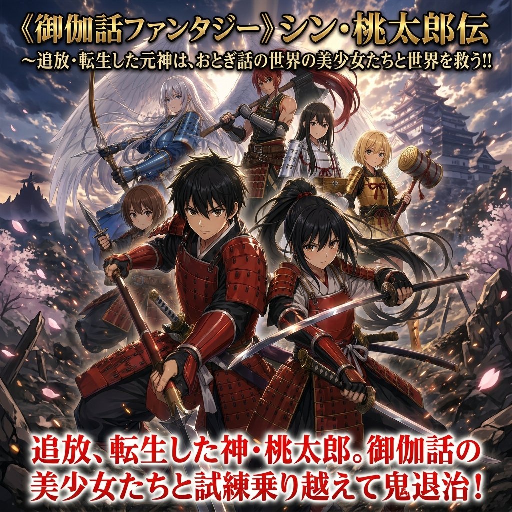 Epic Momotaro Fantasy Anime Cover — Sora 2 AI Prompt