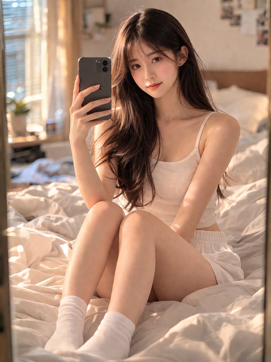 Mirror Selfie in Golden Hour — Sora 2 Prompt