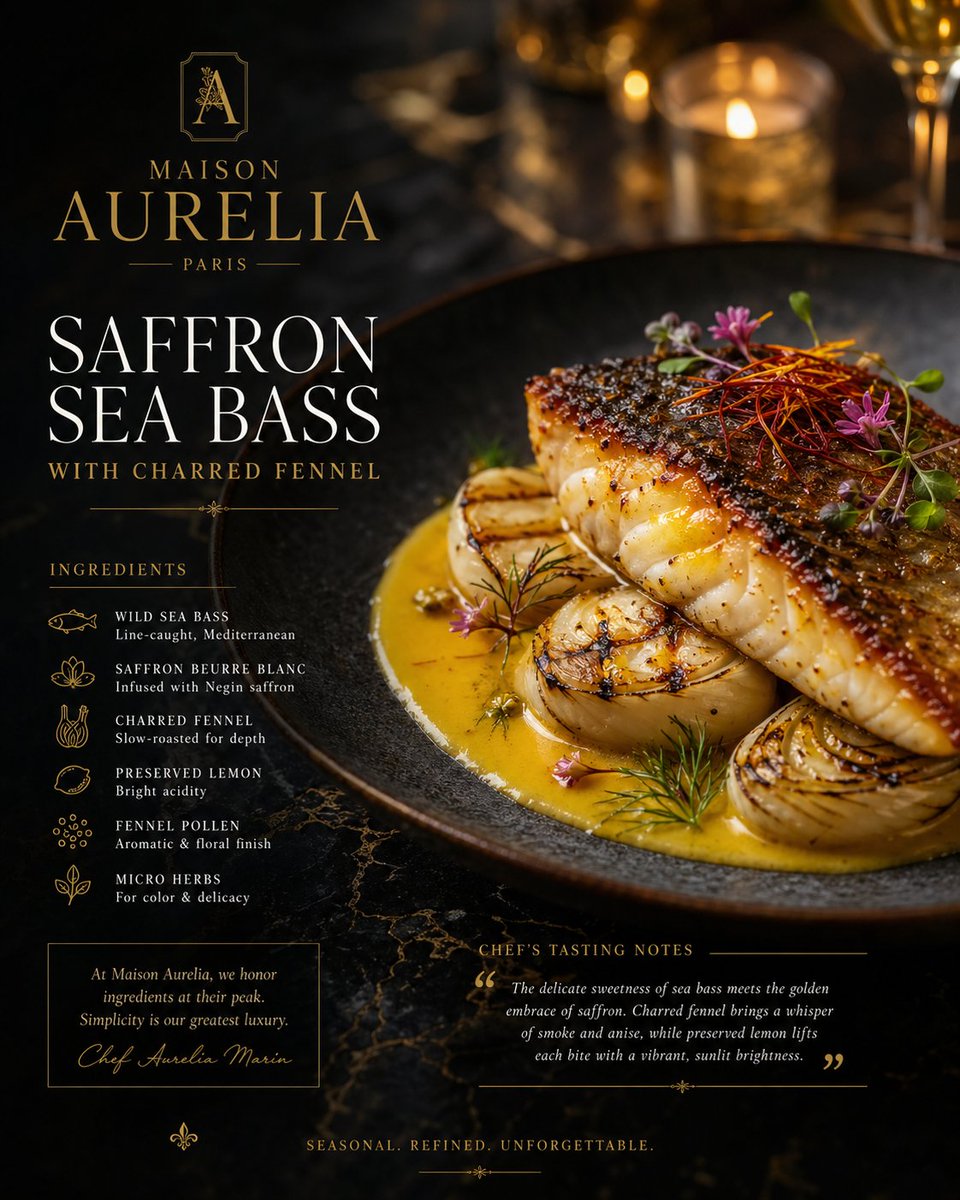 Michelin-Level Menu Poster — Sora 2 Prompt