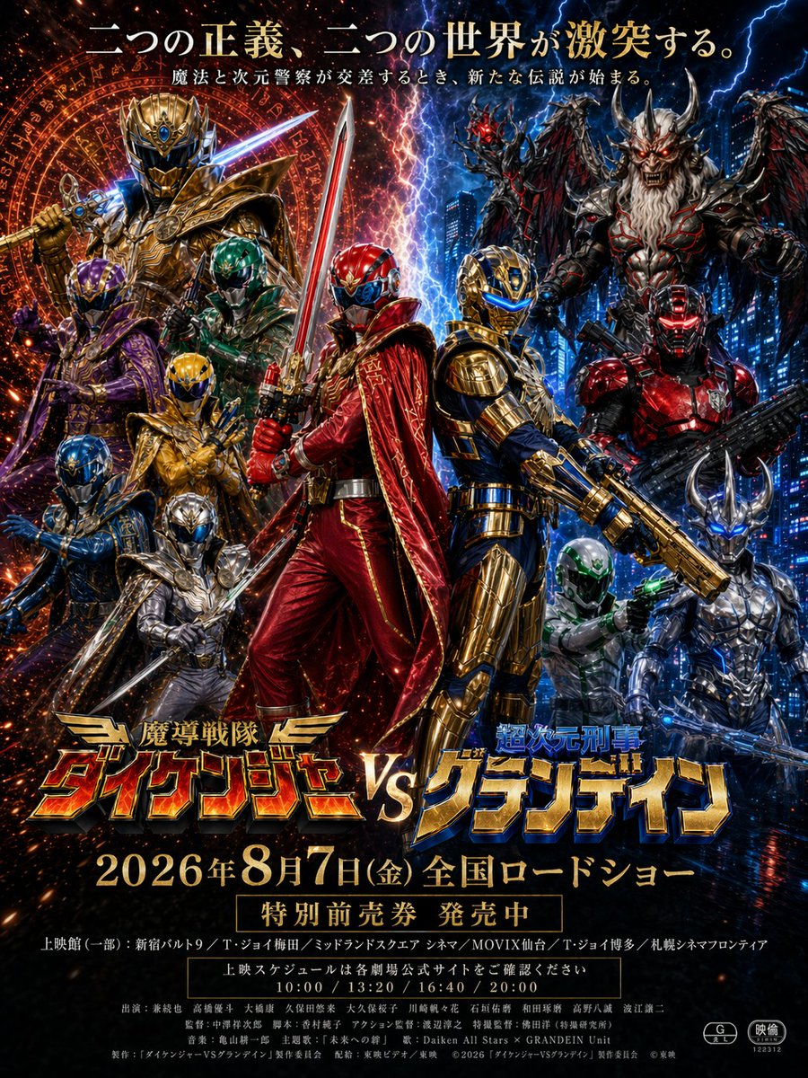 Tokusatsu Movie Poster with Cinema Schedule — Sora 2 Prompt