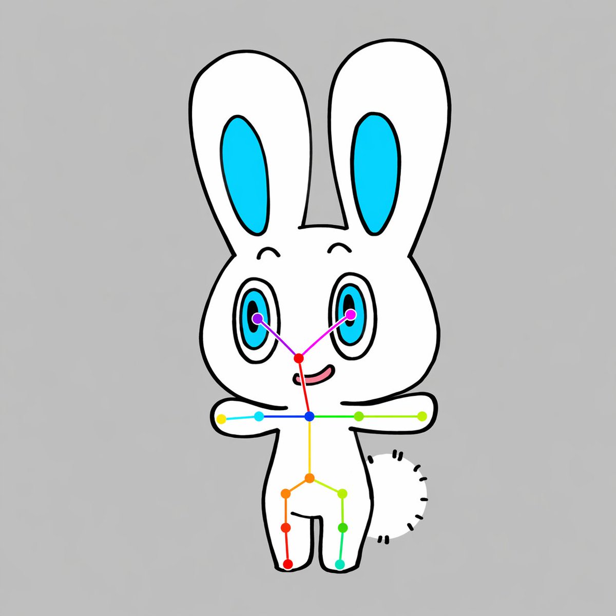 OpenPose Chibi Animal Skeleton Overlay Prompt