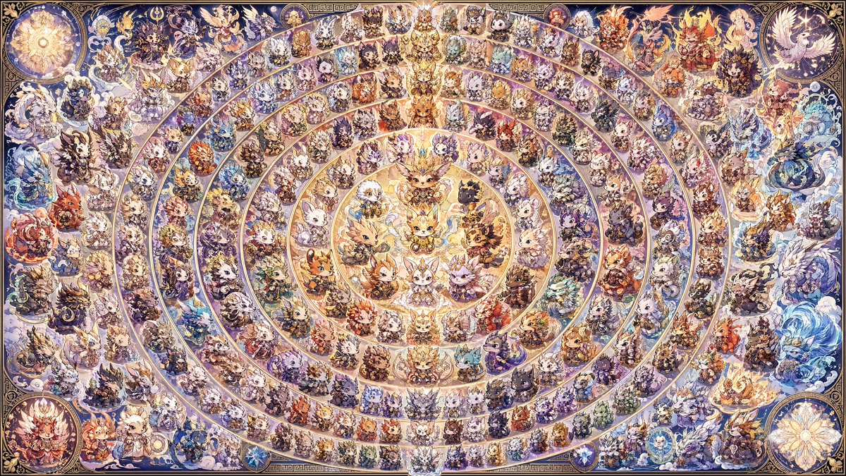 108 Q-Style Fantasy Mandala Poster — Sora 2 Prompt