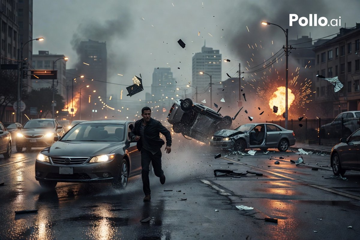 Cinematic Car Crash & Explosion Scene — Sora 2 Prompt