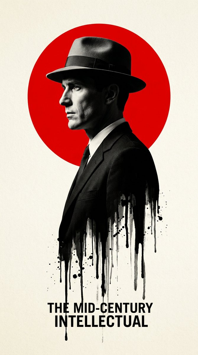 Film Noir Melted Ink Poster — Minimalist Mid-Century Art Prompt