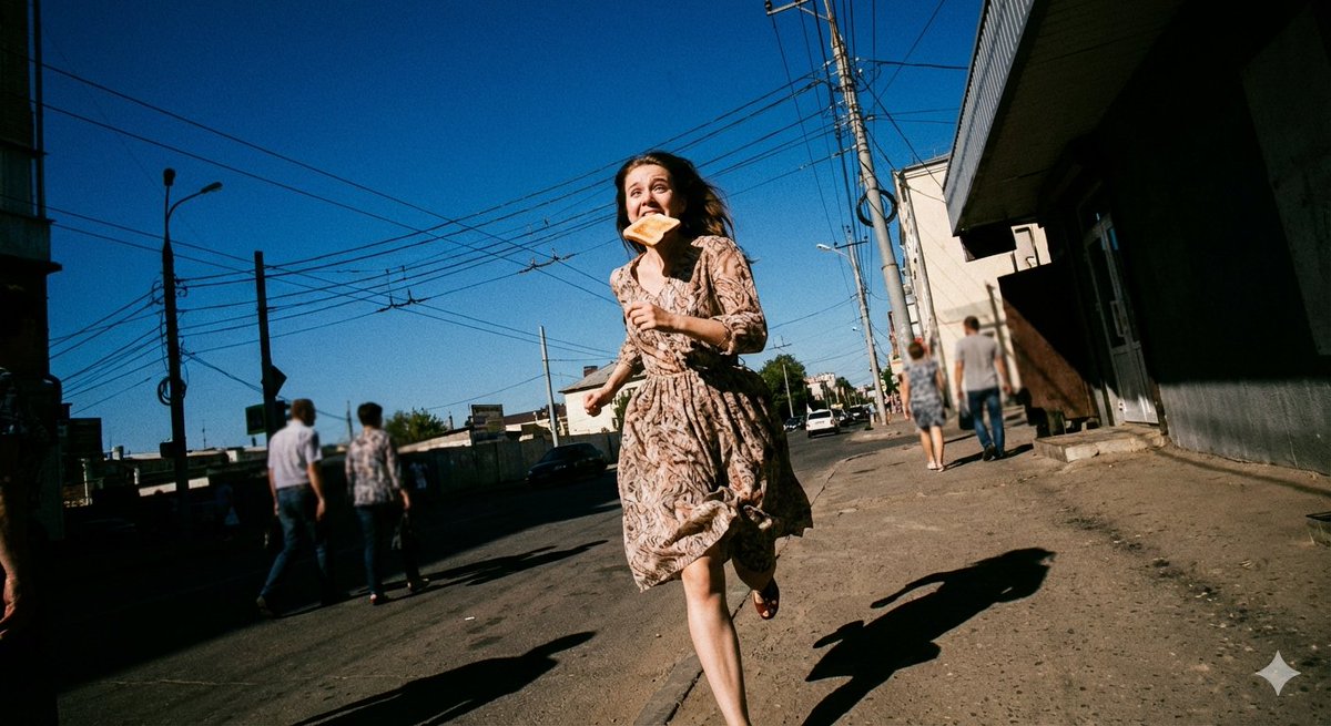 Cinematically Captured Street Run with Dramatic Sky — Sora 2 Prompt