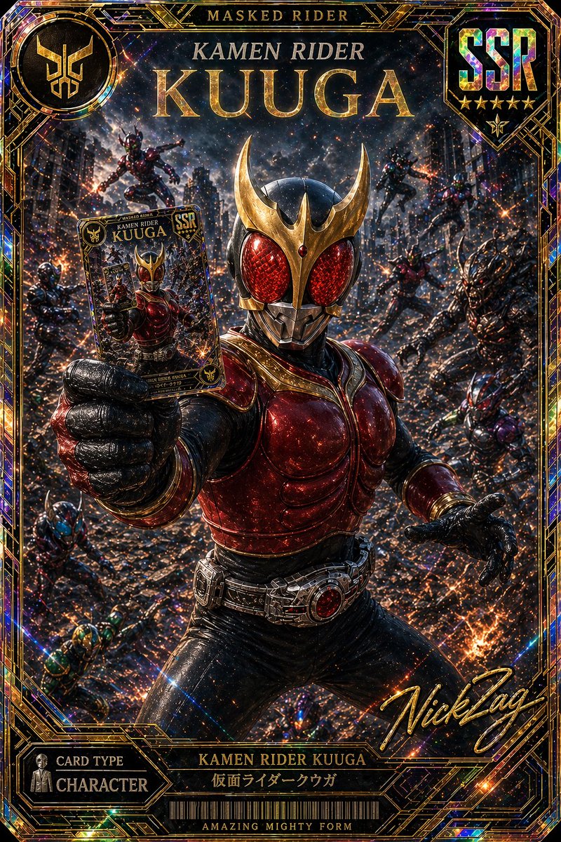 SSR Kamen Rider Kuuga — AI Collectible Card Art Prompt