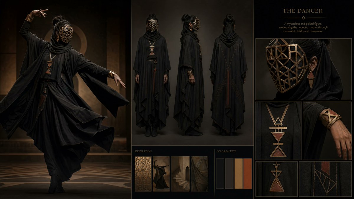 Dark Ritual Dancer Concept Board — Sora 2 Prompt