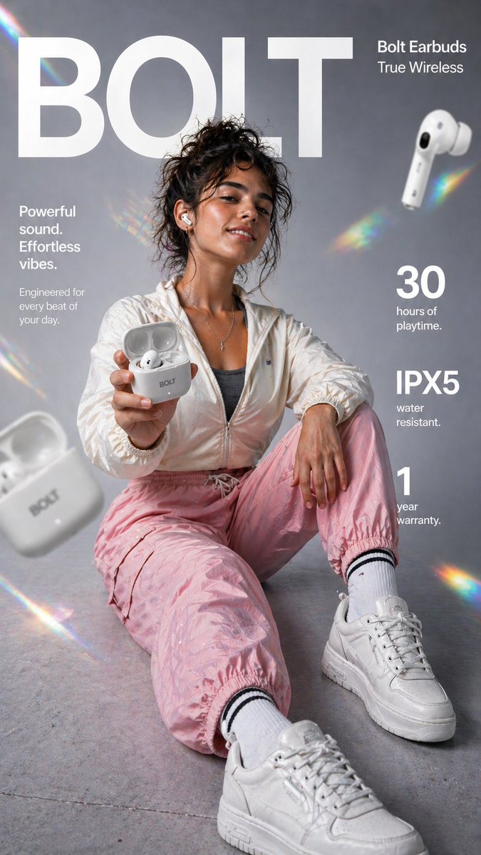 Premium Wireless Earbuds Ad — Luxury Lifestyle E-commerce Infographic