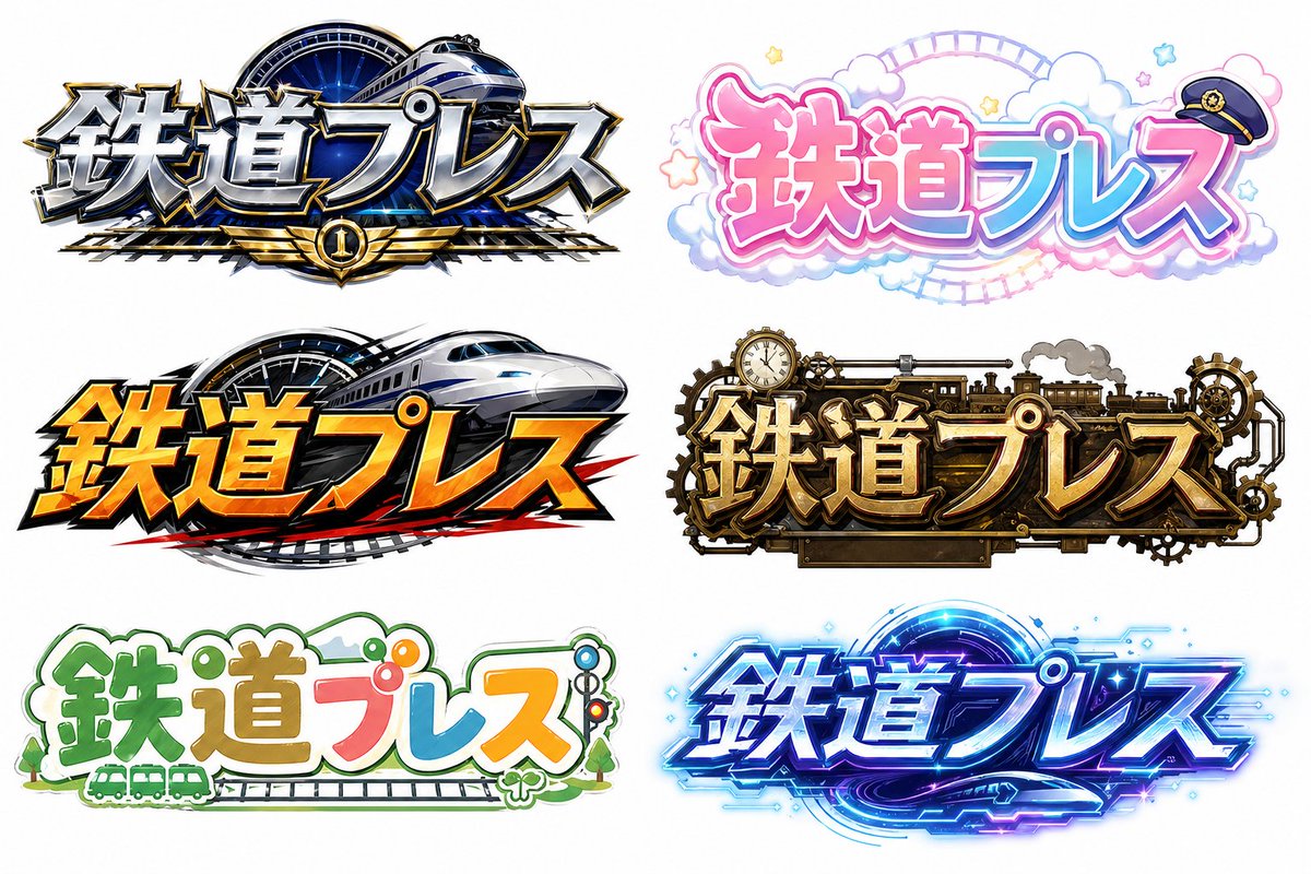 Japanese Train Logo Style Sheet — 6 Premium Brand Variants