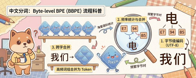 Chinese BPE Tokenization: Cute Scrapbook Infographic Prompt