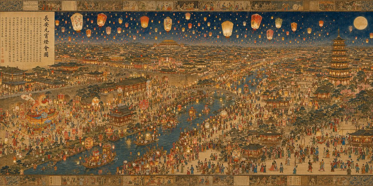 Tang Dynasty Lantern Festival Panorama — Sora 2 Prompt