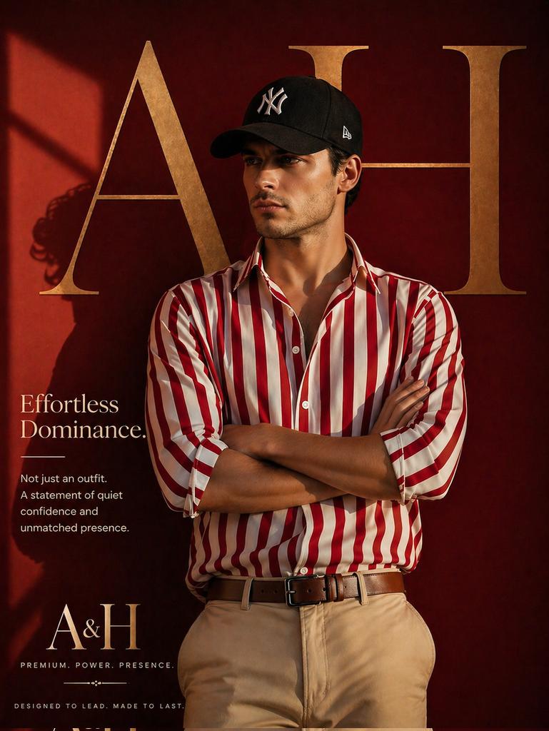Luxury Fashion Ad Poster — Male Model & Editorial Layout