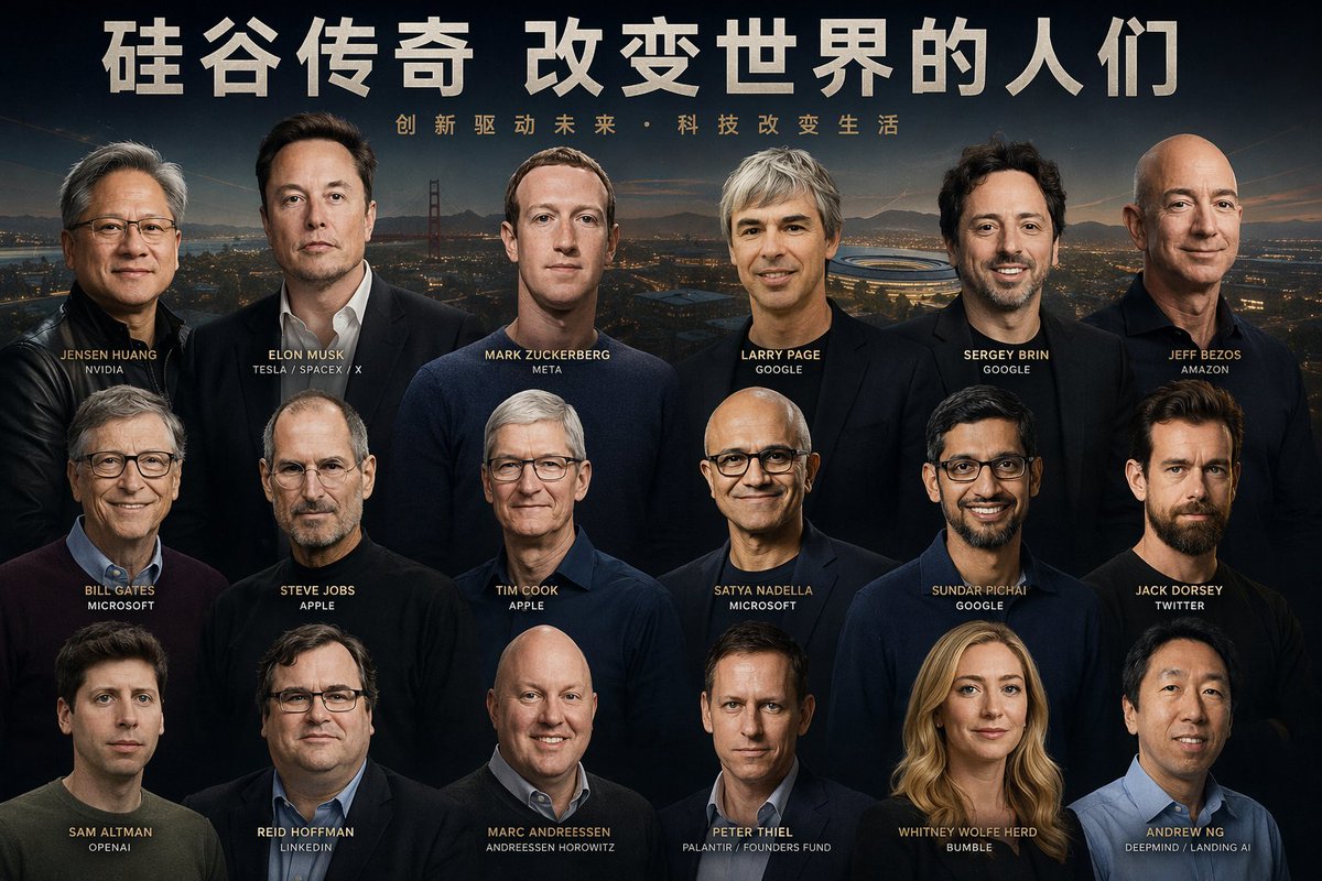 Silicon Valley Tycoons Group Photo — Sora 2 Prompt