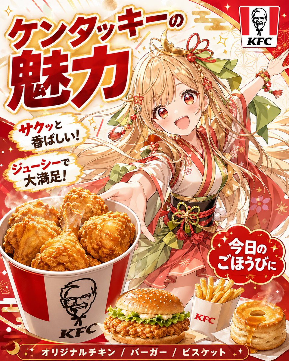 Anime KFC Princess Poster — Sora 2 Prompt