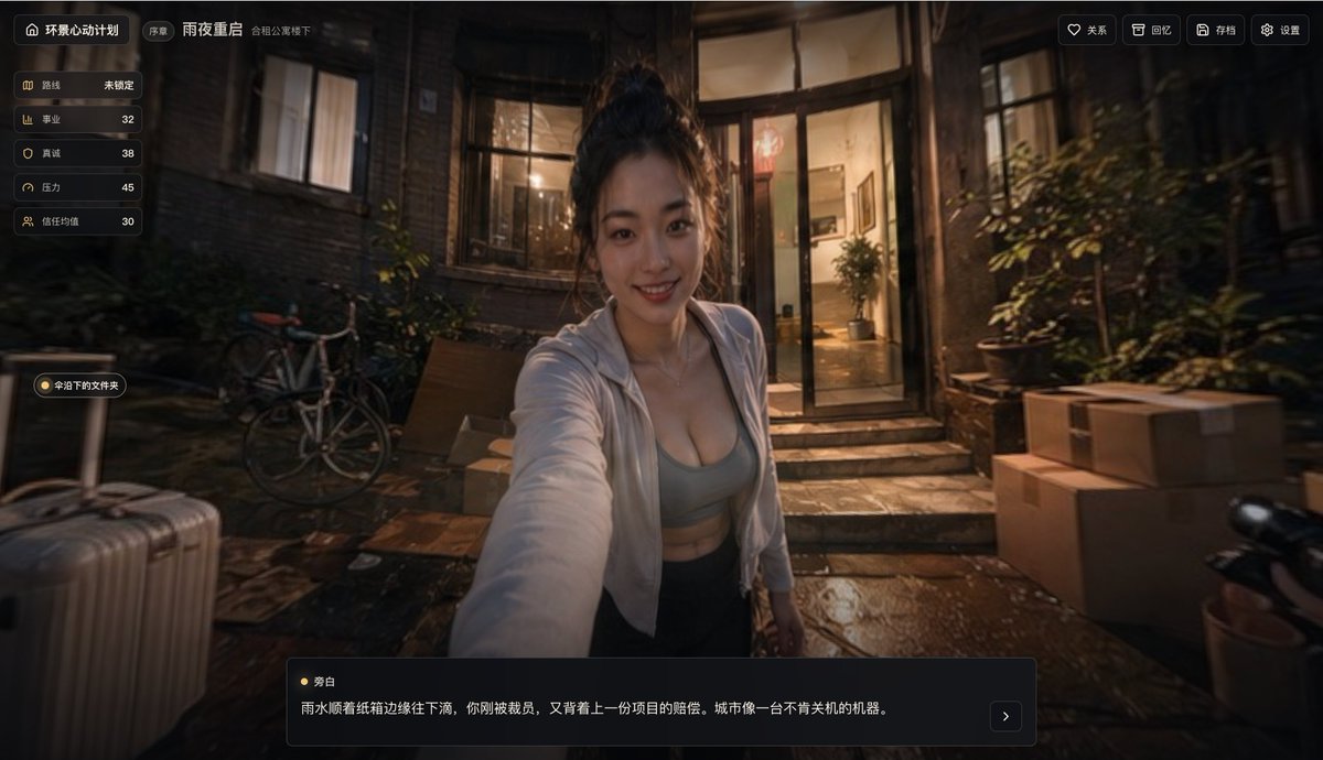 Cinematic Rainy Night Visual Novel — Sora 2 Prompt
