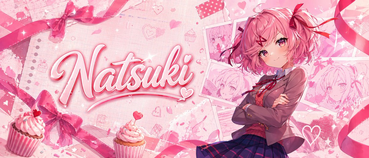 Pink Anime Natsuki Banner — Sora 2 Prompt