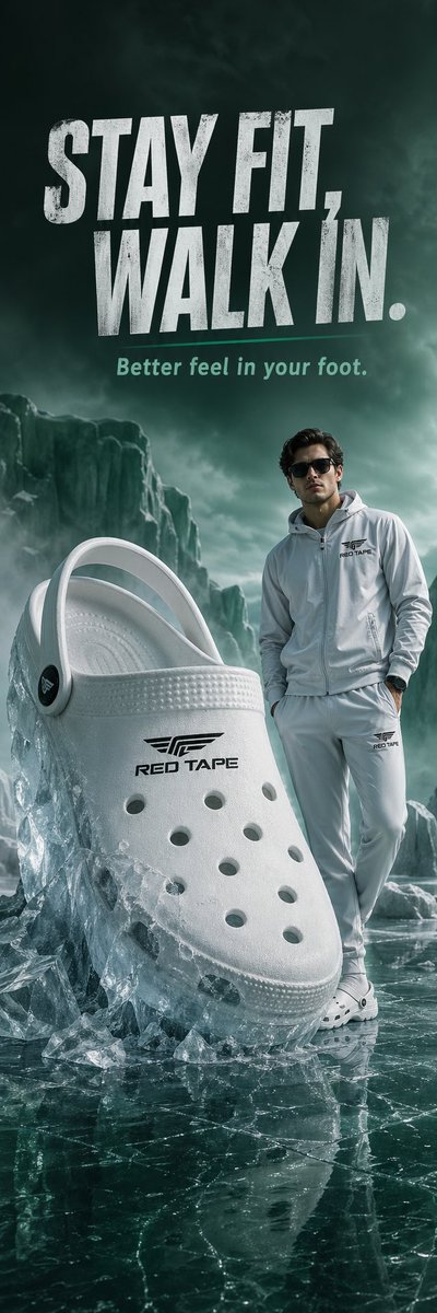Icy Footwear Concept — Dramatic Ad Prompt