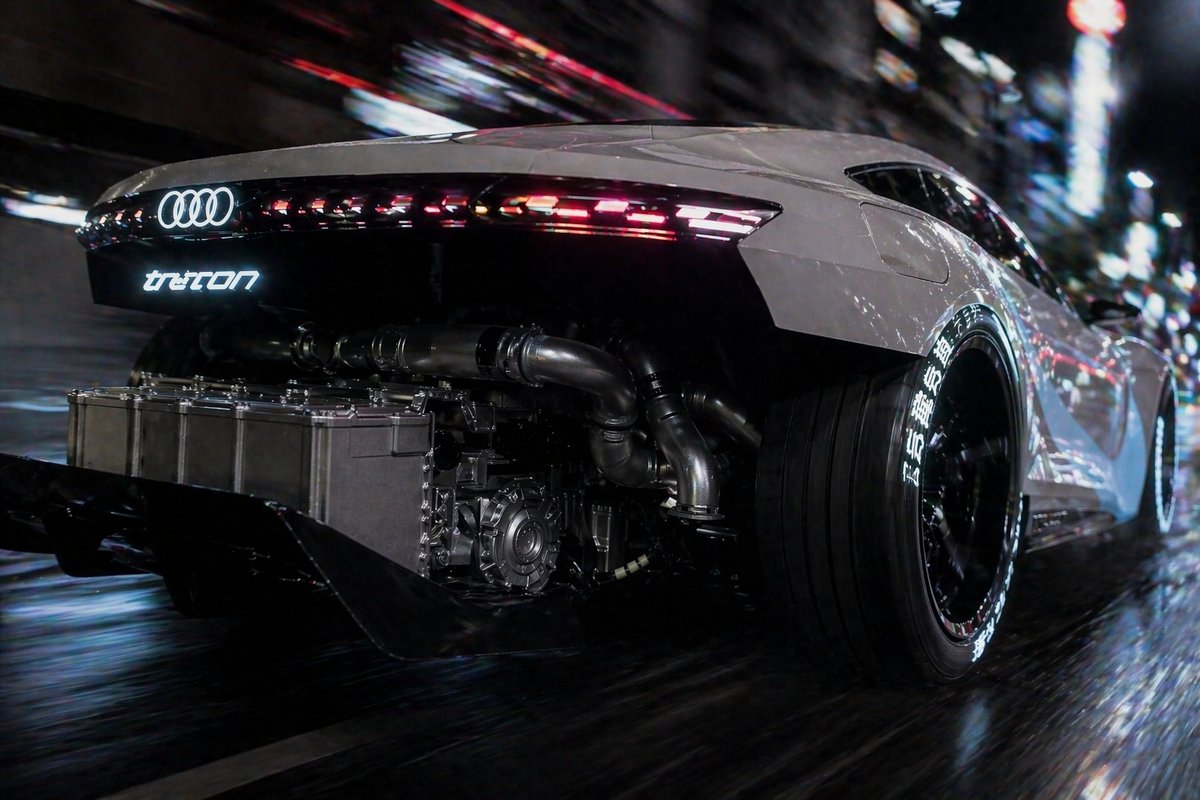 Neon Cyberpunk: Audi Supercar Rear Tracking — Sora 2 Prompt