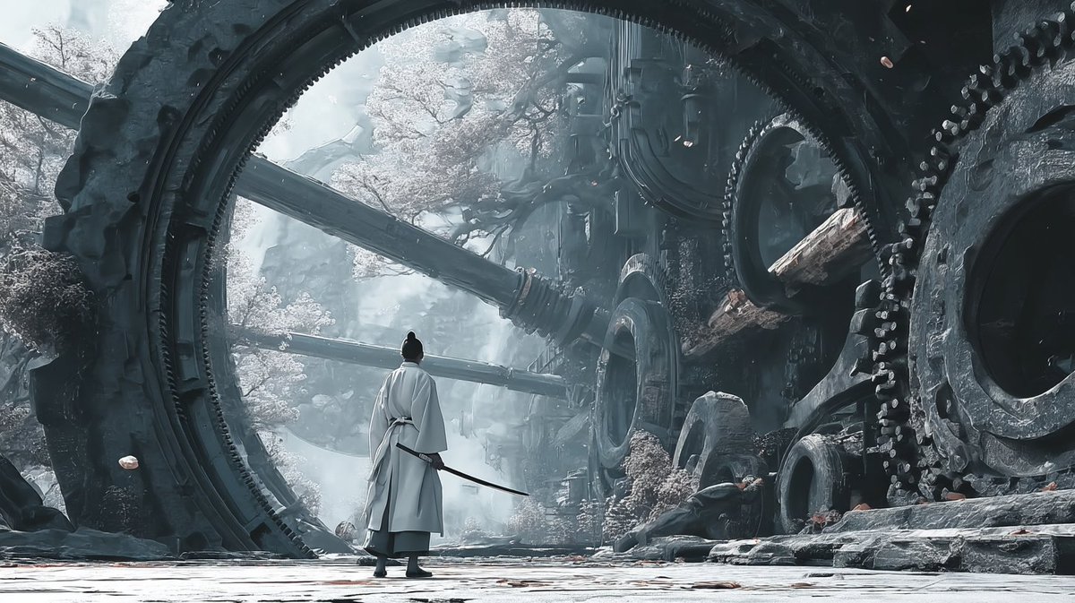 Ancient Mechanical Ruins Prompt — Cinematic World-Building