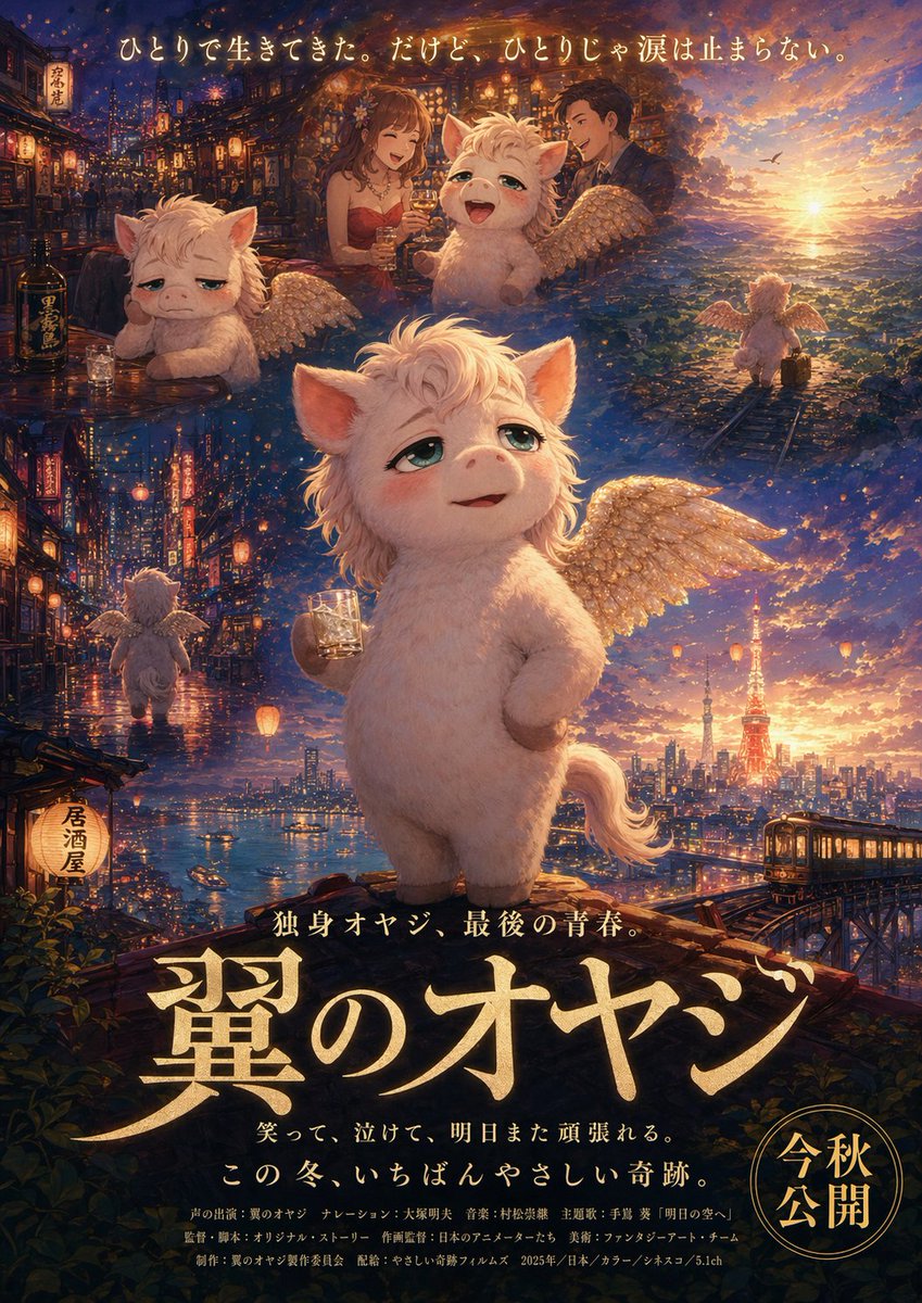 Winged Pig Fantasy Movie Poster Prompt — Sora 2