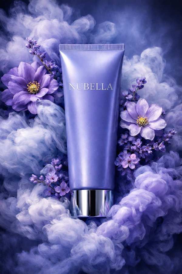Luxury NUBELLA Tube in Blue-Violet Smoke — Sora 2 Prompt