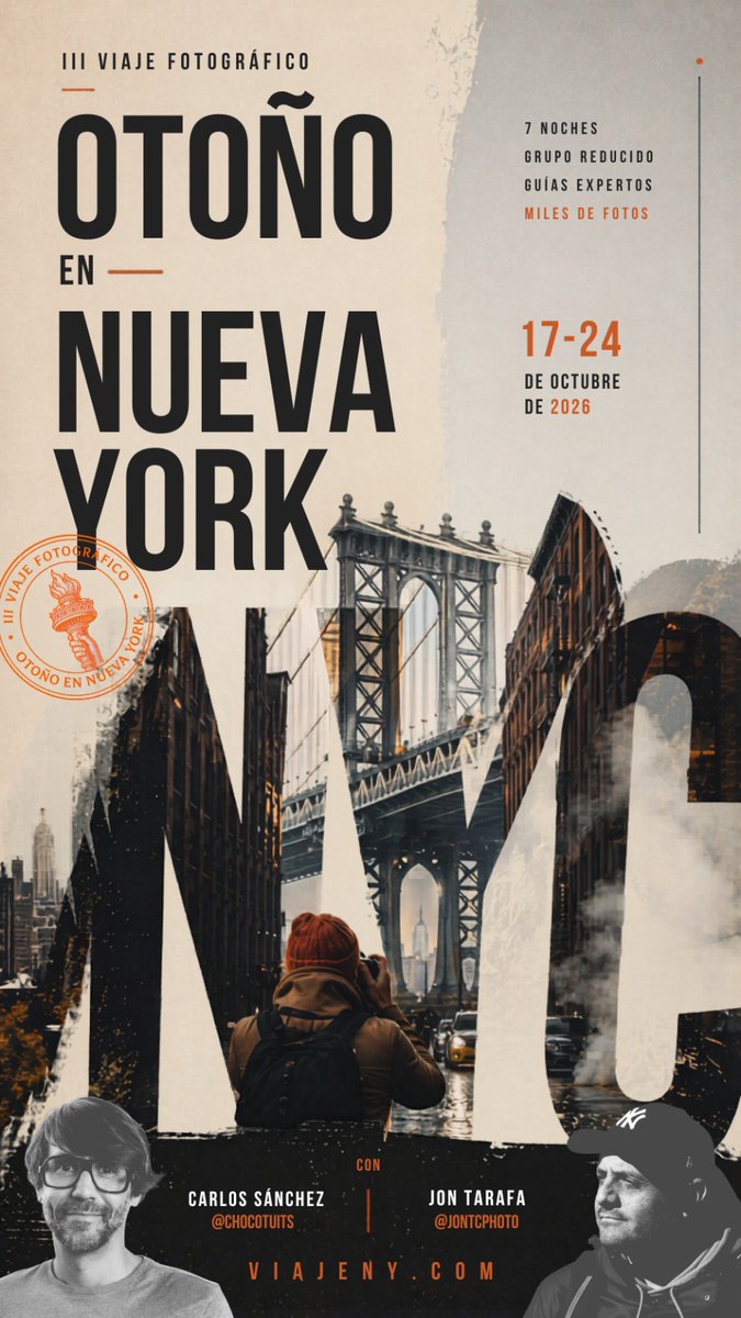Vertical Spanish Travel Poster — NYC Autumn Photography Trip | Sora 2 Prompt