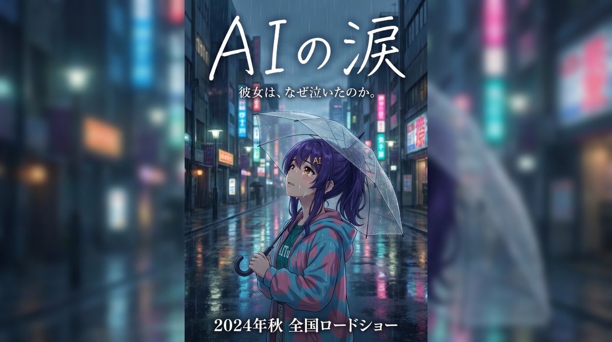 Emotional Rainy Night Anime Poster — Sora 2 Prompt