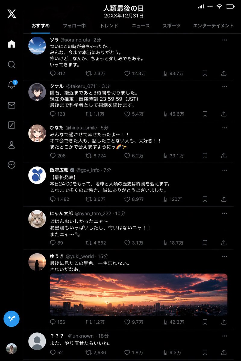 Humanity's Last Day X Screenshot — Sora 2 Prompt