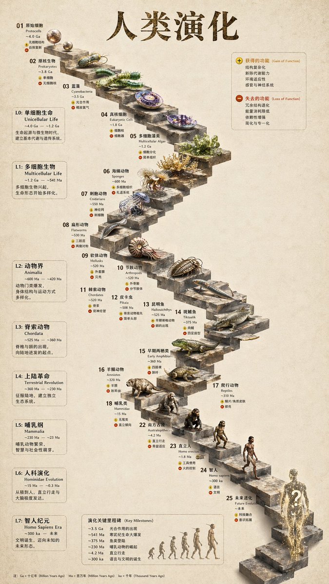 3D Stone Staircase: Evolution Infographic — Sora 2 Prompt