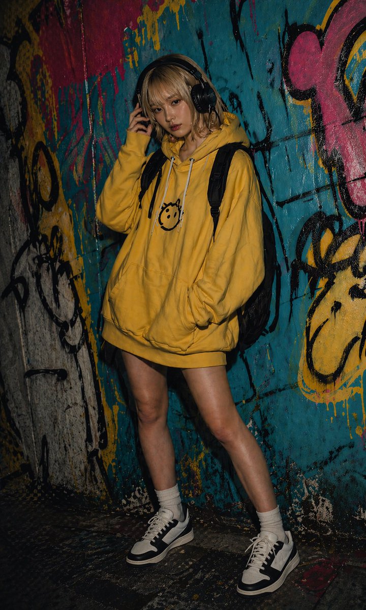 Graffiti Alley Fashion Portrait — Sora 2 Prompt