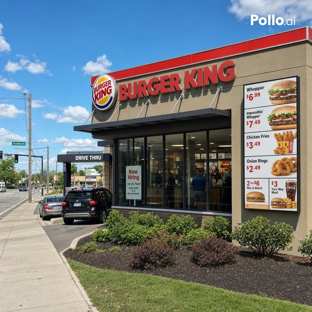 Photorealistic Fast-Food Exterior — Sora AI Prompt