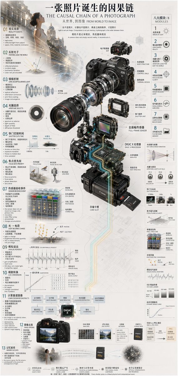 Camera Exploded View Infographic — Sora 2 Prompt