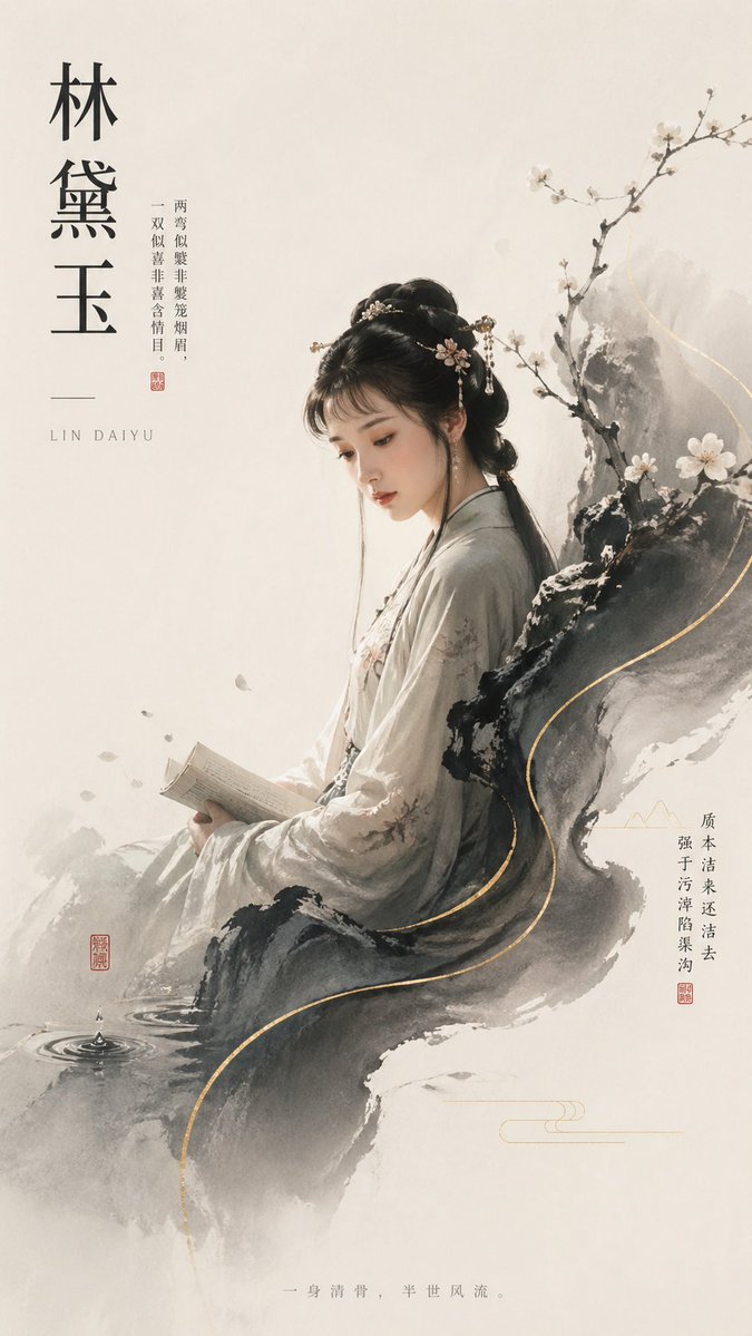Customizable Chinese Ink Wash Beauty Poster — Sora 2 Prompt