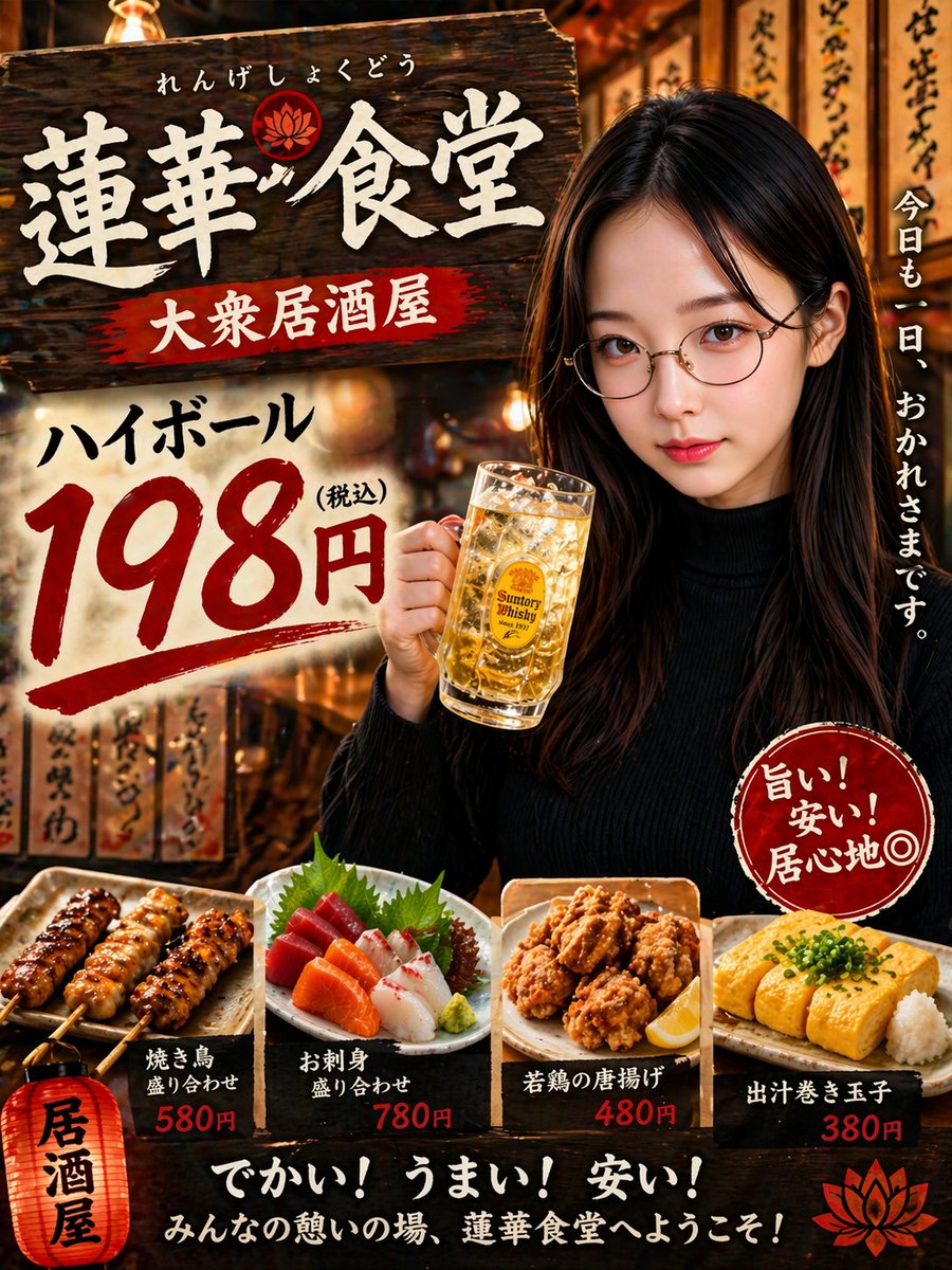 Photorealistic Izakaya Highball Poster – AI Prompt