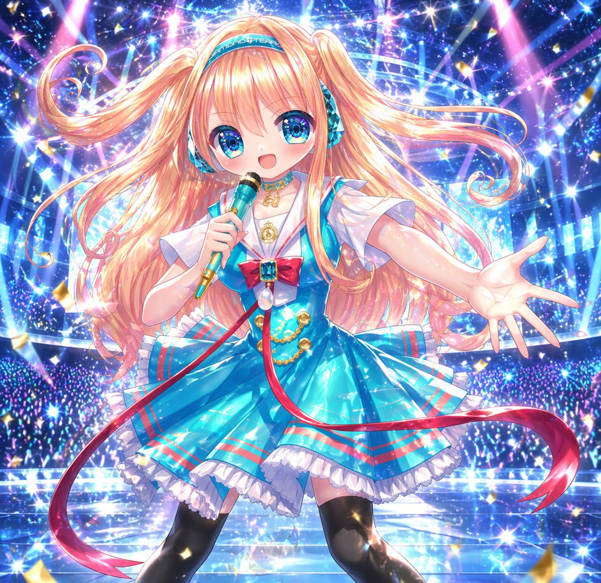 Shimmering Anime Idol Concert Illustration - Sora 2 Prompt