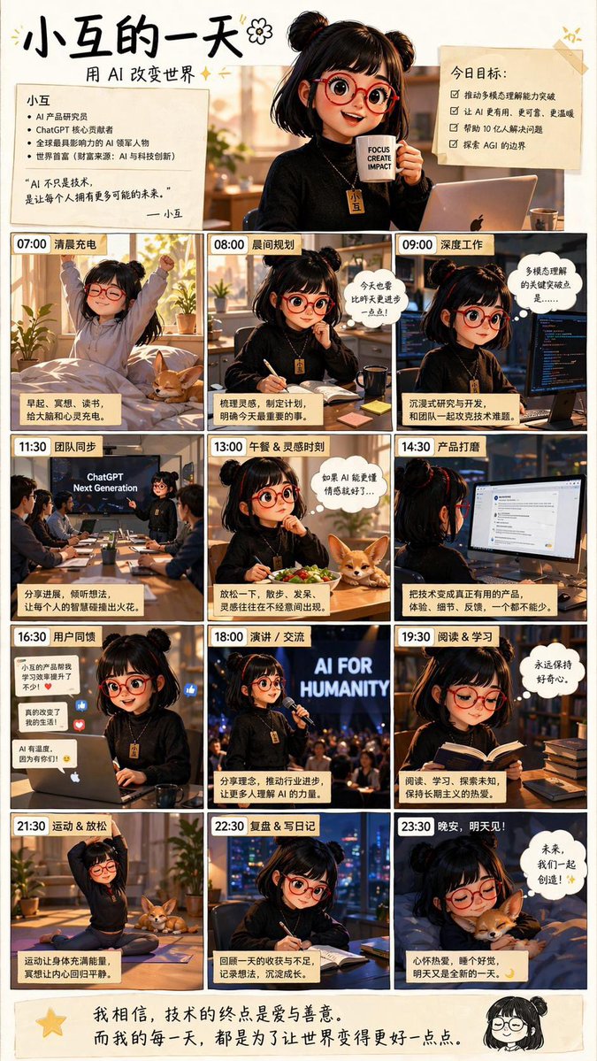 AI Girl’s 12-Hour Routine Poster — Sora 2 Prompt