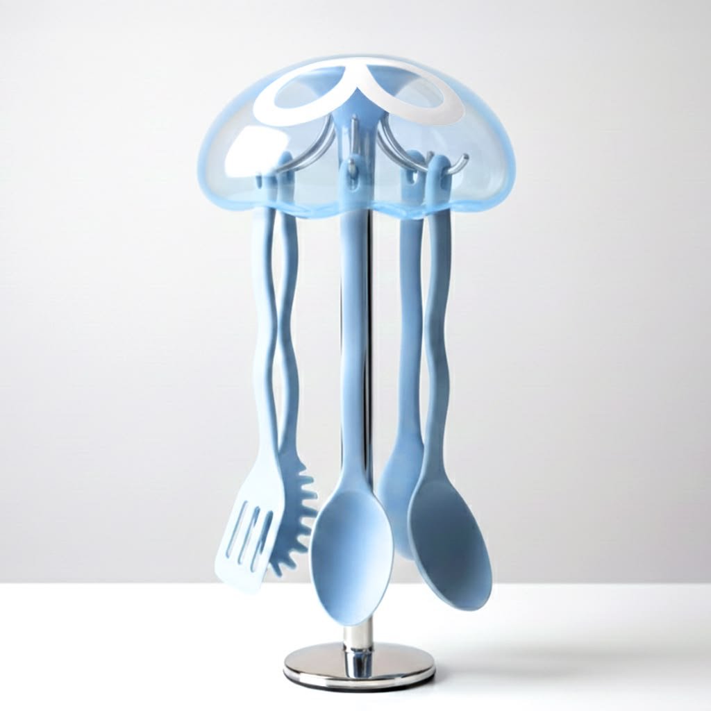Jellyfish Utensil Holder: Blueprint to Catalog Photo — Sora 2 Prompt