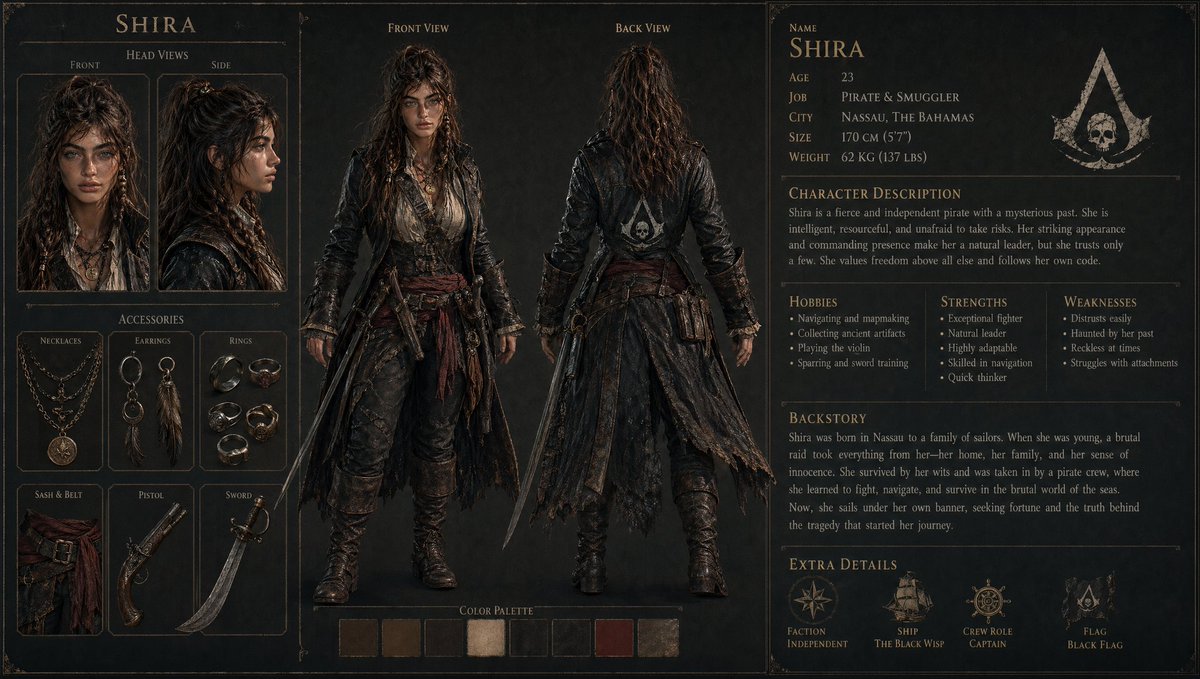 3D Game Character Design Sheet — Sora 2 Prompt