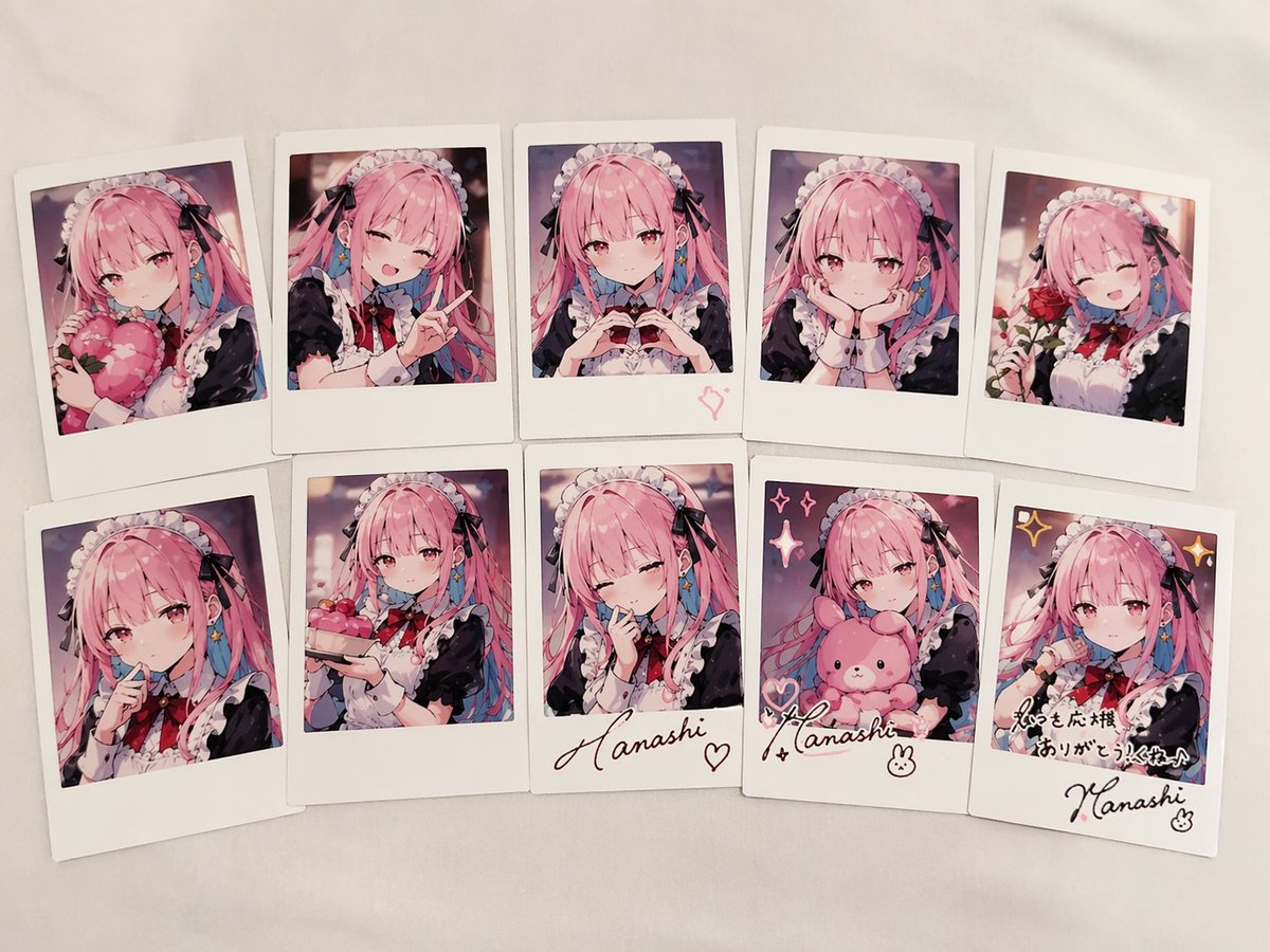 Anime Idol Maid Polaroid Photo Collection — Sora 2 Prompt