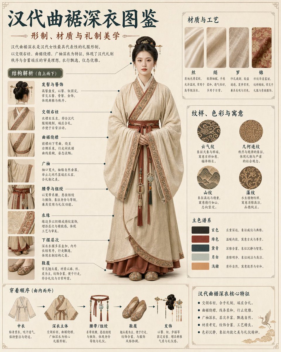 Han Dynasty Quju Shenyi — Traditional Garment Infographic