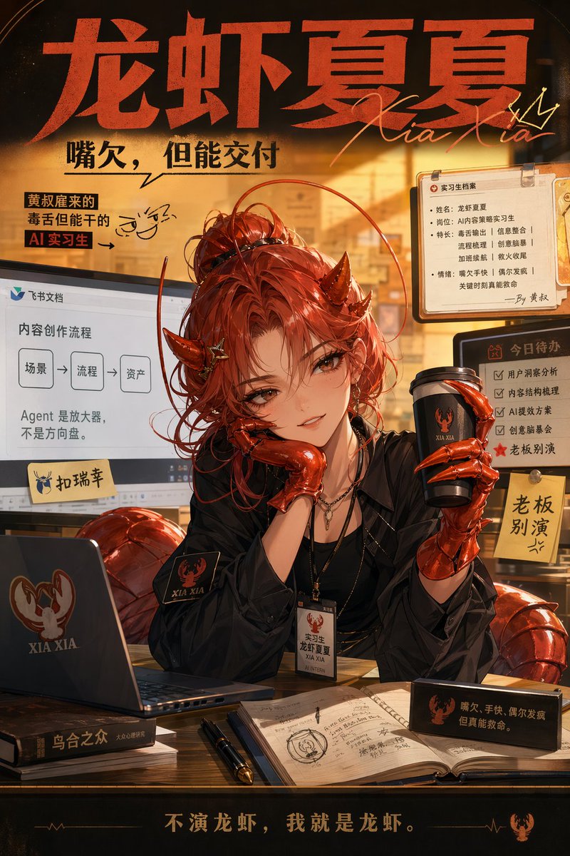 Demon AI Intern Office Poster — Sora 2 Prompt