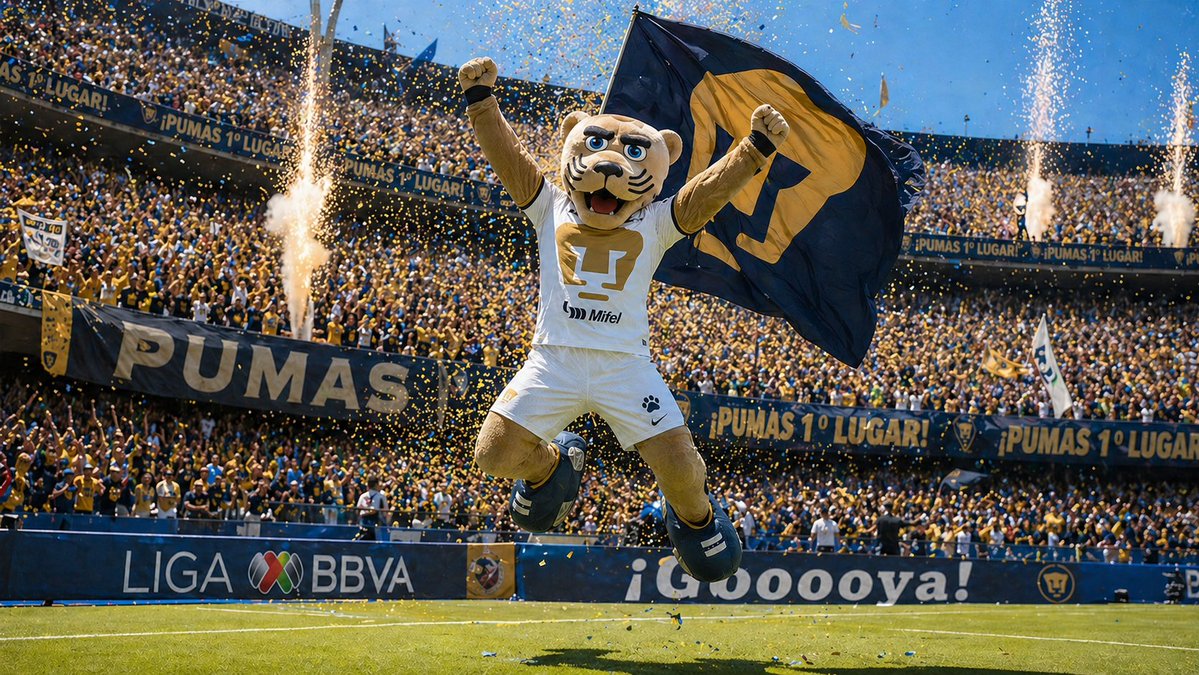 Pumas Mascot Victory Celebration — Cinematic Stadium Prompt