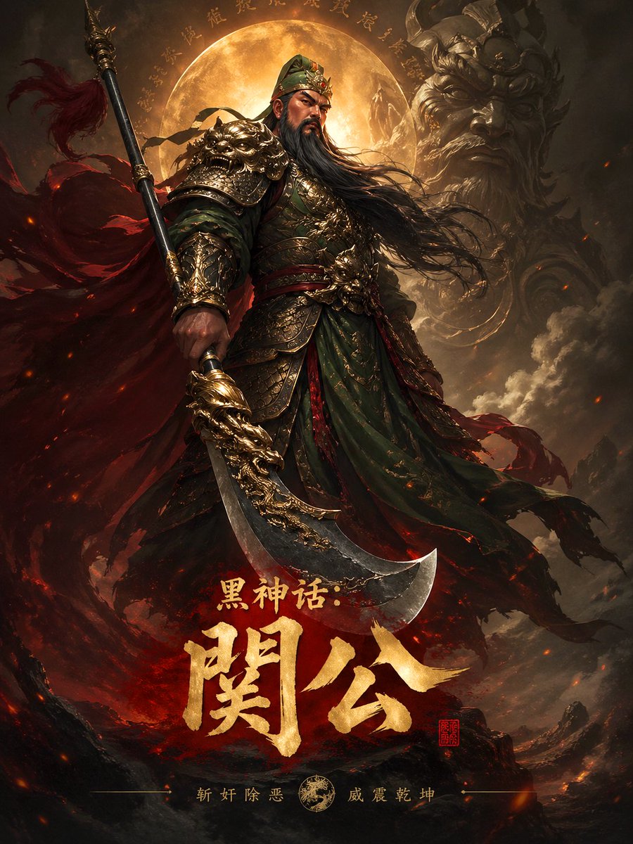Black Myth Guan Yu Poster Prompt — Sora 2